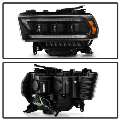 Spyder 19-22 Dodge Ram 2500/3500 (Halogen Model Only) Proj. Headlights (PRO-YD-DR19HDHALAP-SEQ-BK) SPYDER