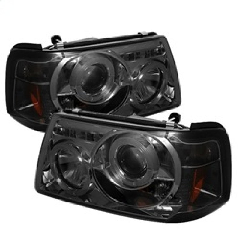Spyder Ford Ranger 01-11 1PC Projector Headlights LED Halo LED Smke PRO-YD-FR01-1PC-HL-SM SPYDER