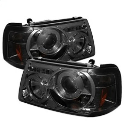 Spyder Ford Ranger 01-11 1PC Projector Headlights LED Halo LED Smke PRO-YD-FR01-1PC-HL-SM SPYDER