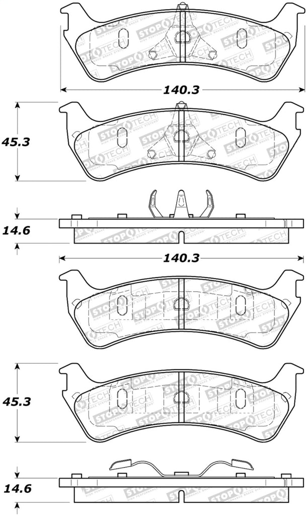 StopTech Premium Ceramic Brake Pads - 308.06670