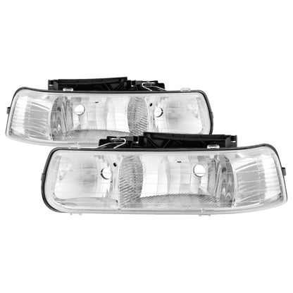 Xtune Chevy TahOE 00-06 Amber Crystal Headlights Chrome HD-JH-CSIL99-C SPYDER