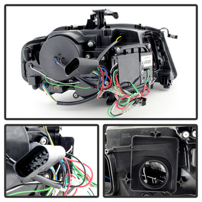 Spyder Audi A4 09-12 Projector Headlights Xenon/HID Model Only - DRL LED Blk PRO-YD-AA408-HID-DRL-BK SPYDER