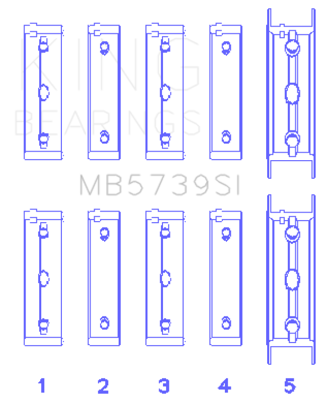 King Engine Bearings Subaru Ej20/Ej22/Ej25 Housing Bore + .002 (Size +0.25mm) Main Bearing Set