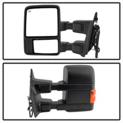 Xtune Ford Superduty 08-15 L&R Extendable Power Heated Adjust Mirror Amber MIR-FDSD08S-PW-AM-SET SPYDER