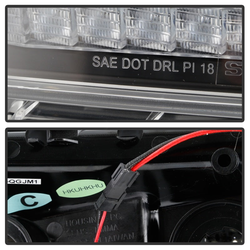 Spyder Jeep Wrangler 2018-2019 (Halogen Model Only) LED Front Bumper Lights - Seq. Signal - Black SPYDER