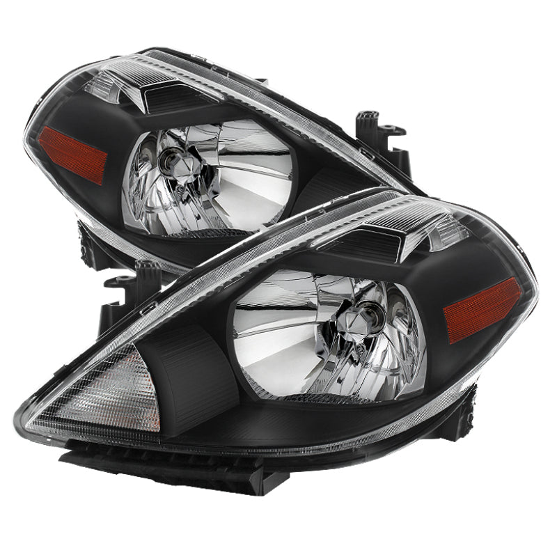 Xtune Nissan Versa 07-12 Crystal Headlights Black HD-JH-NV07-AM-BK SPYDER