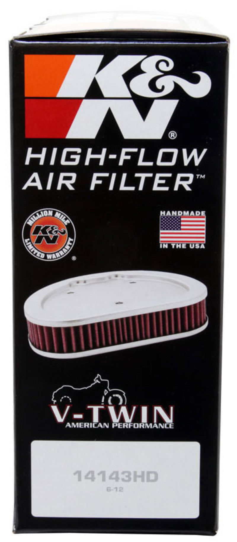 K&N Replacement Air Filter 7.125in L x 5.688in W x 1.625in H for Harley Davidson K&N Engineering