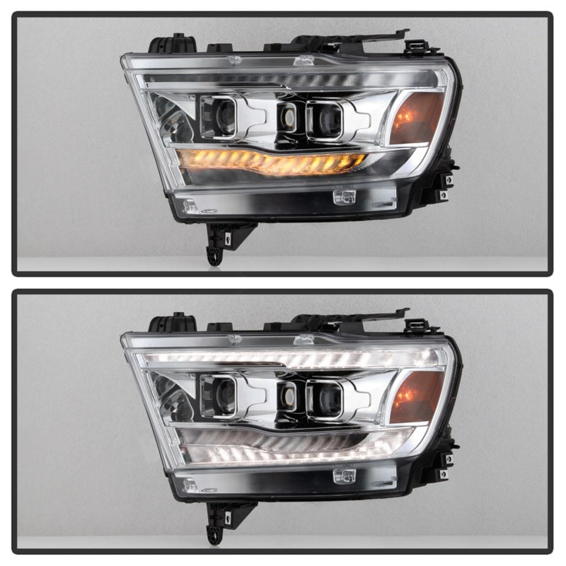 Spyder Dodge Ram 19-20 Halogen Model Projector Headlights Chrome PRO-YD-DR19HALSI-SEQ-C SPYDER