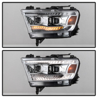 Spyder Dodge Ram 19-20 Halogen Model Projector Headlights Chrome PRO-YD-DR19HALSI-SEQ-C SPYDER