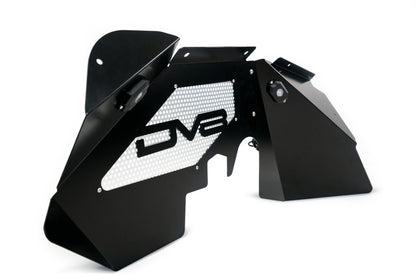 DV8 Offroad 07-18 Jeep Wrangler JK Front Aluminum Inner Fender w/ Rock Lights - Black INFEND-01FBRL