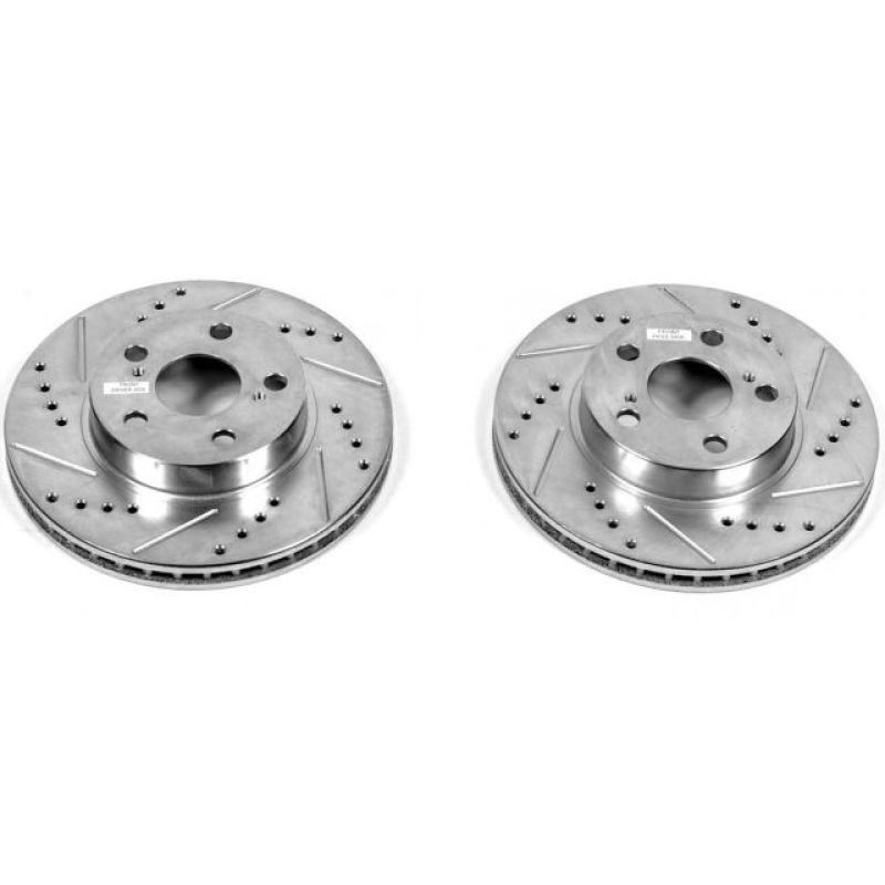 Power Stop 04-09 Toyota Prius Front Evolution Drilled & Slotted Rotors - Pair PowerStop