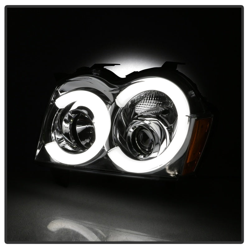 Spyder 05-07 Jeep Grand Cherokee - Light Bar Projector Headlights - Chrome - PRO-YD-JGC05V2-LB-C SPYDER