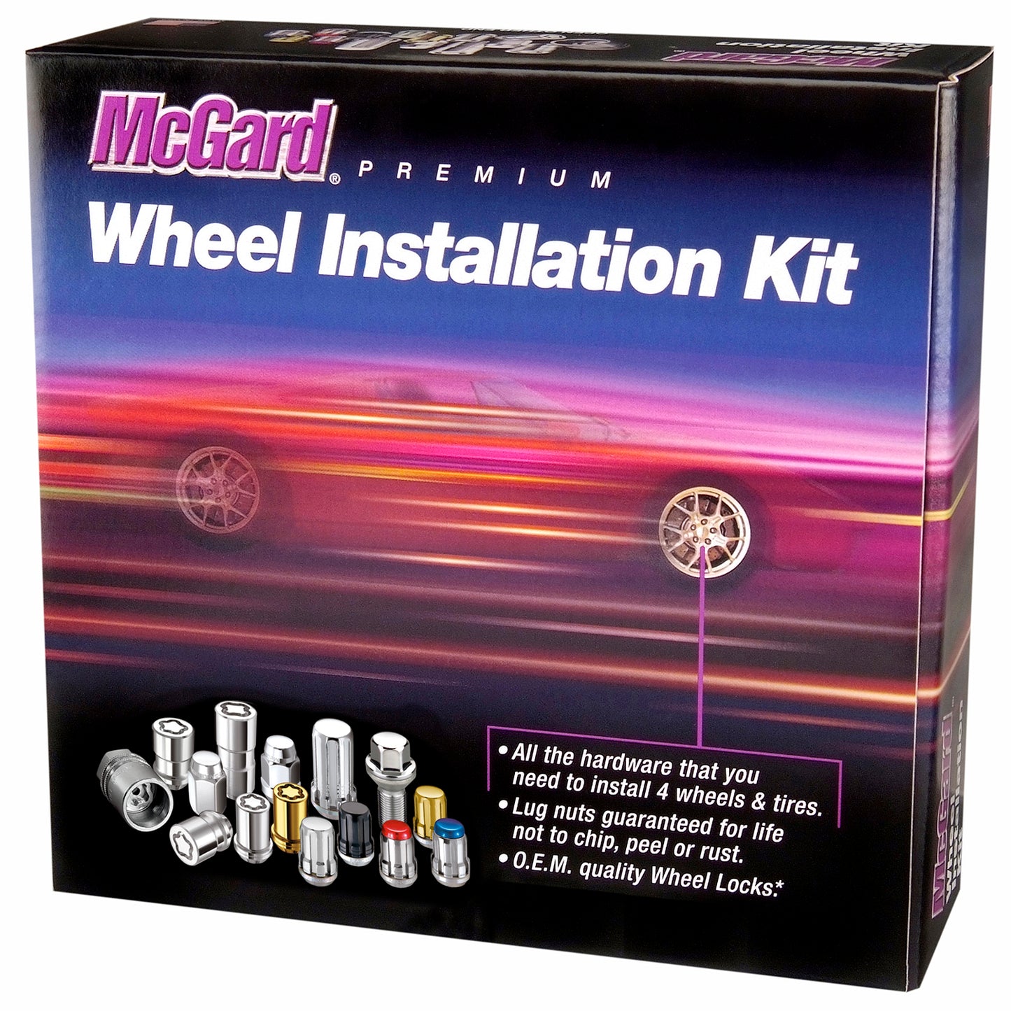 McGard M12x1.5 Black 5 Lug Install Kit Bulge Cone Seat - 84538
