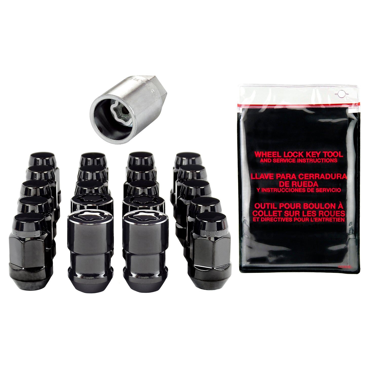 McGard M12x1.5 Black 5 Lug Install Kit Bulge Cone Seat - 84538