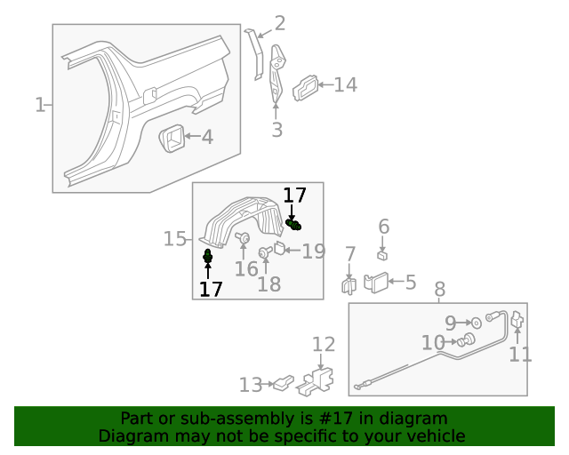 Genuine OEM Honda Bumper Cover Clip - Honda (91503-SZ3-003) X1