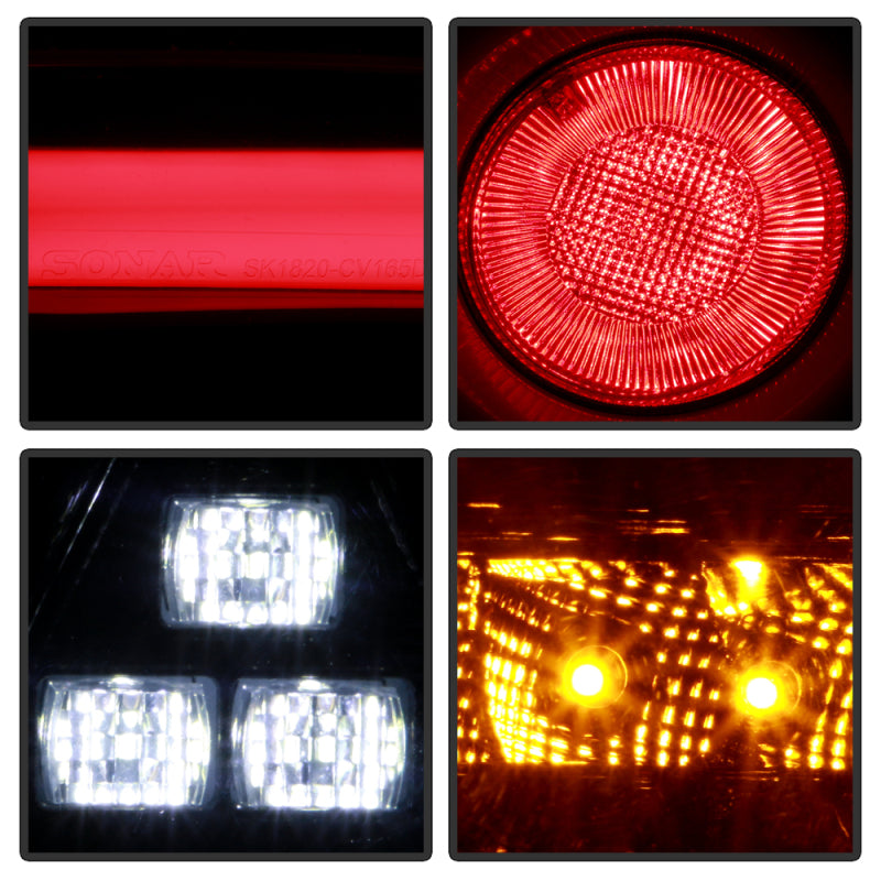 Spyder 16-19 Honda Civic 5 Door Hatchback Light Bar LED Tail Lights - Black Chrome(ALT-YD-HC16HB-BC) SPYDER