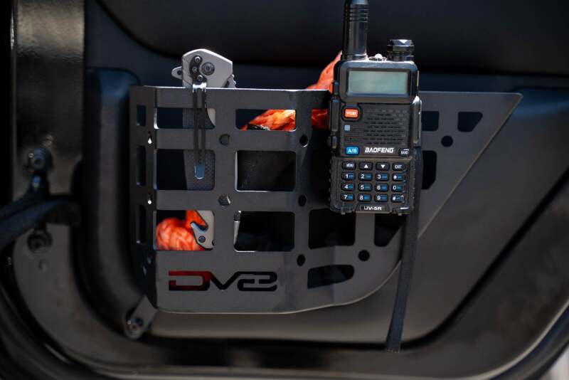 DV8 Offroad 11-18 Jeep Wrangler JK 4 Door Only Rear Door Pocket Molle Panels - Black