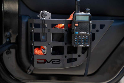 DV8 Offroad 11-18 Jeep Wrangler JK 4 Door Only Rear Door Pocket Molle Panels - Black