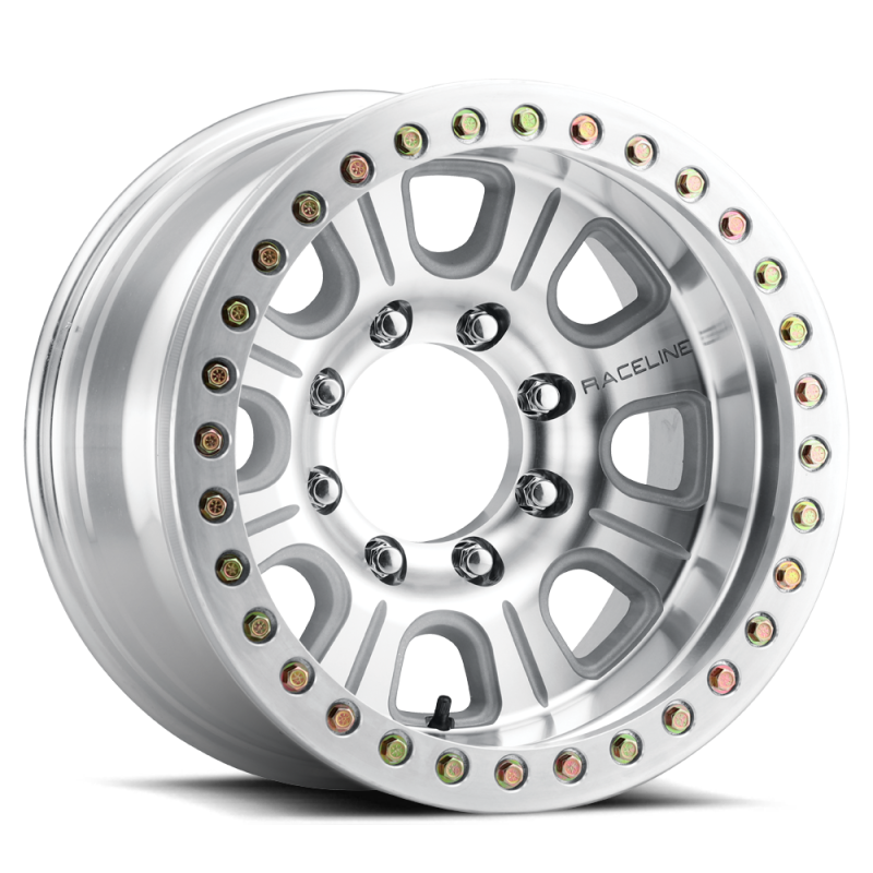 Raceline RT233 Monster 17x9.5in / 5x127 BP / -32mm Offset / 83.82mm Bore - Machined Beadlock Wheel