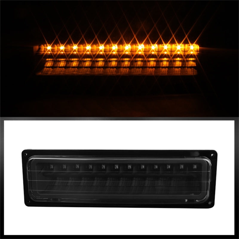 Xtune GMC Yukon 92-93 Crystal Headlights w/ Corner & LED Bumper Black HD-JH-GMCCK88-LED-AM-BK-SET SPYDER