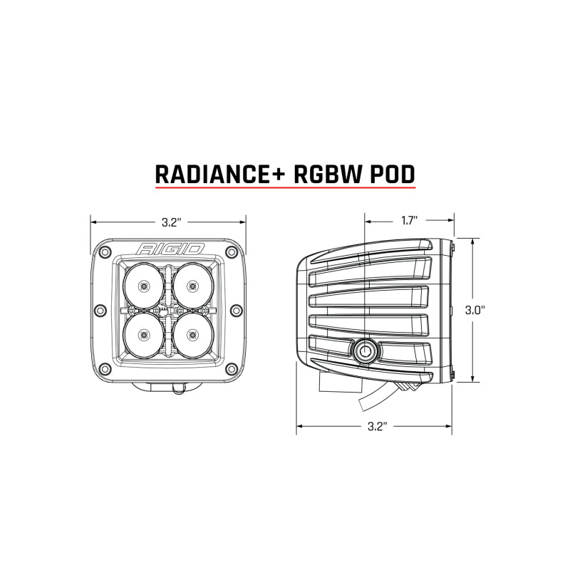 Rigid Industries Radiance Plus Pod RGBW Pair - 202053 Rigid Industries