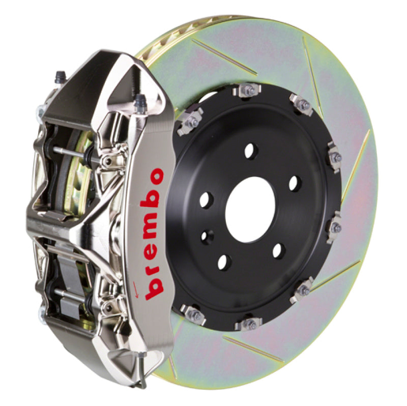 Brembo 05-11 A6 3.2L Front GTR BBK 6 Piston Billet 380x34 2pc Rotor Slotted Type1 - Nickel Brembo