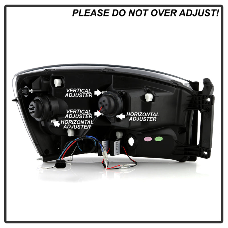 Spyder 06-08 Dodge Ram 1500 LED Headlights - Black PRO-YD-DR06PL-BK SPYDER