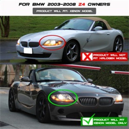 Spyder BMW Z4 03-08 Projector Headlights Xenon/HID Model Only - LED Halo Black PRO-YD-BMWZ403-HID-BK SPYDER