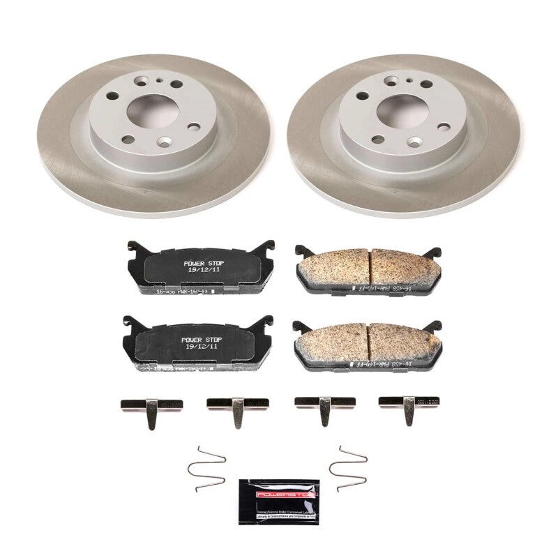 Power Stop 91-96 Mercury Tracer Rear Semi-Coated Rotor Kit PowerStop