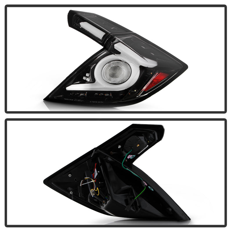 Spyder 16-19 Honda Civic 5 Door Hatchback Light Bar LED Tail Lights - Black Chrome(ALT-YD-HC16HB-BC) SPYDER