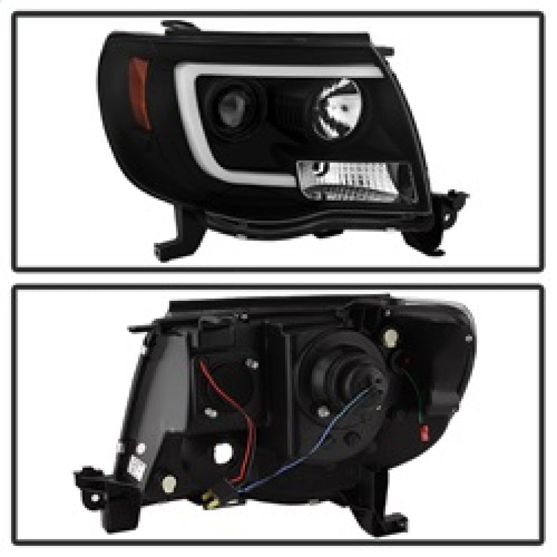 Spyder Toyota Tacoma 05-11 Projector Headlights - Light Bar DRL - Black PRO-YD-TT05V2-LB-BK SPYDER