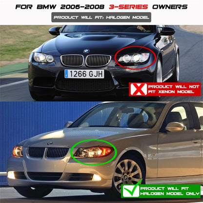 Spyder BMW E90 3-Series 06-08 4DR Projector CCFL Halo - Eyebrow Bulb Blk- PRO-YD-BMWE9005-CCFL-BK SPYDER