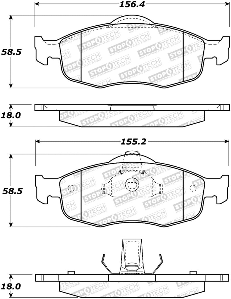 StopTech Premium Ceramic Brake Pads - 308.06480