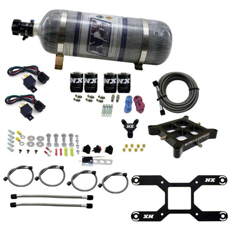 Nitrous Express Dry, Quad Stage Billet Crossbar Plate System 100-2000 HP (4150Flange) - 66442-12