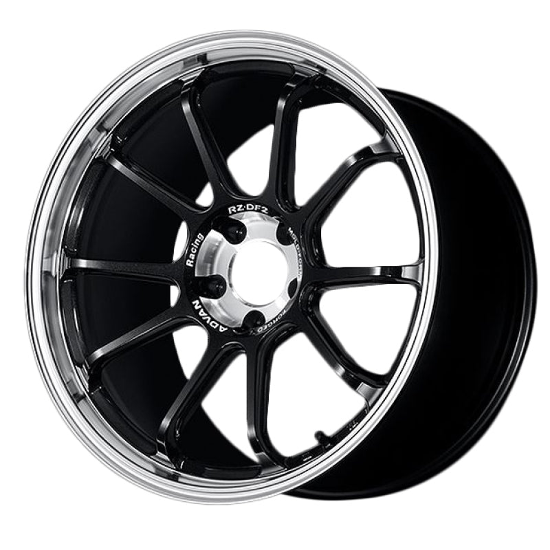 Advan YAF9J29EDRTB RZ-DF2 19X9.5 +29 5-114.3 Diamond Cut & Racing Titanium- Black