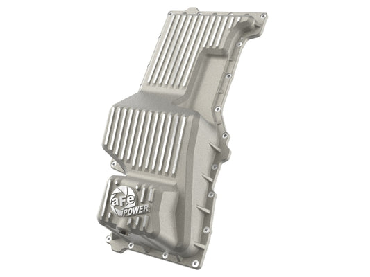 aFe 20-25 GM Trucks Front Engine Oil Pan - Raw w/ Machined Fins