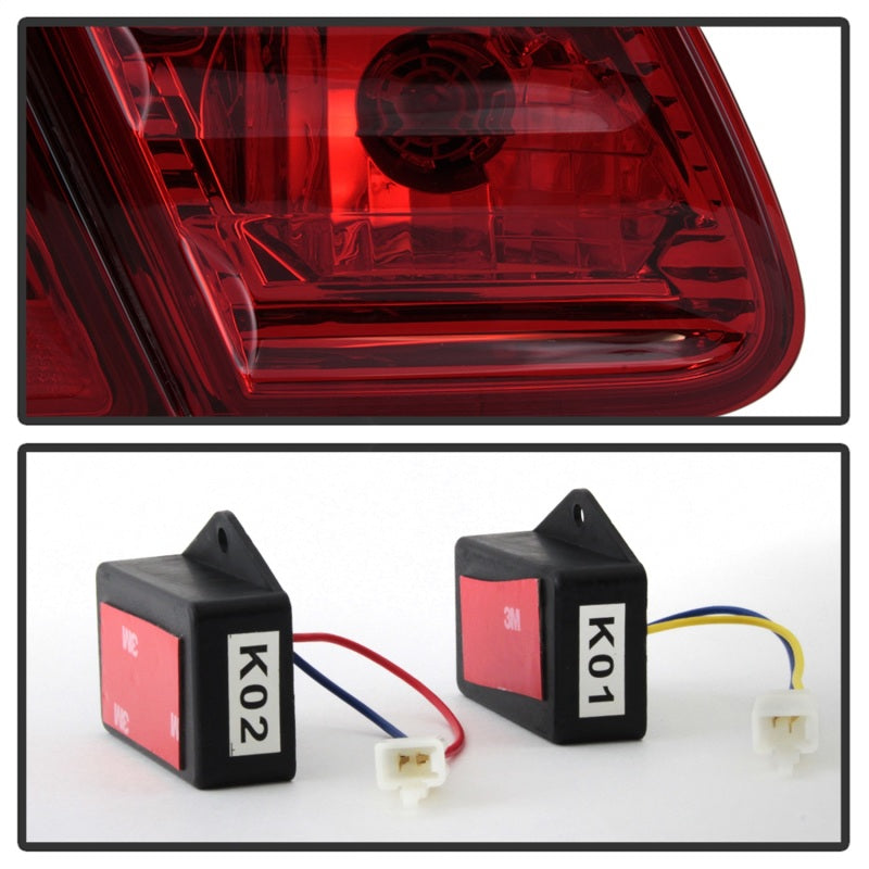 Xtune Mercedes Benz W210 E-Class 96-02 LED Tail Lights Red Smoke ALT-CL-MBW210-LED-RSM SPYDER