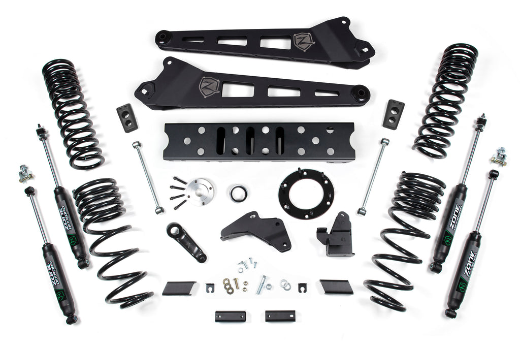 Zone Offroad 19-20 Ram 2500 4in Radius Arm Bracket - Gas - Nitro Shocks