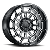 Raceline 955M Warp 22x12in / 6x139.7 BP / -44mm Offset / 106.1mm Bore - Satin Black & Milled Wheel