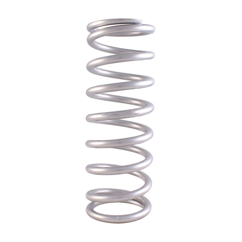 QA1 3-4/5in ID Tapered High Travel Pigtail Spring - 9in Length x 650lbs/in - Silver Powder Coated