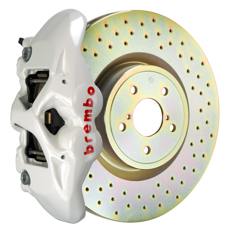 Brembo 02-07 Impreza/WRX/08-14 WRX Front GT BBK 4 Piston Cast 326 x30 1pc Rotor Drilled- White Brembo