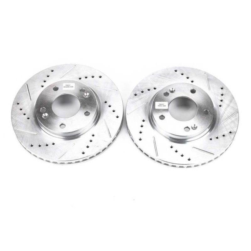 Power Stop 09-12 Hyundai Elantra Front Evolution Drilled & Slotted Rotors - Pair PowerStop