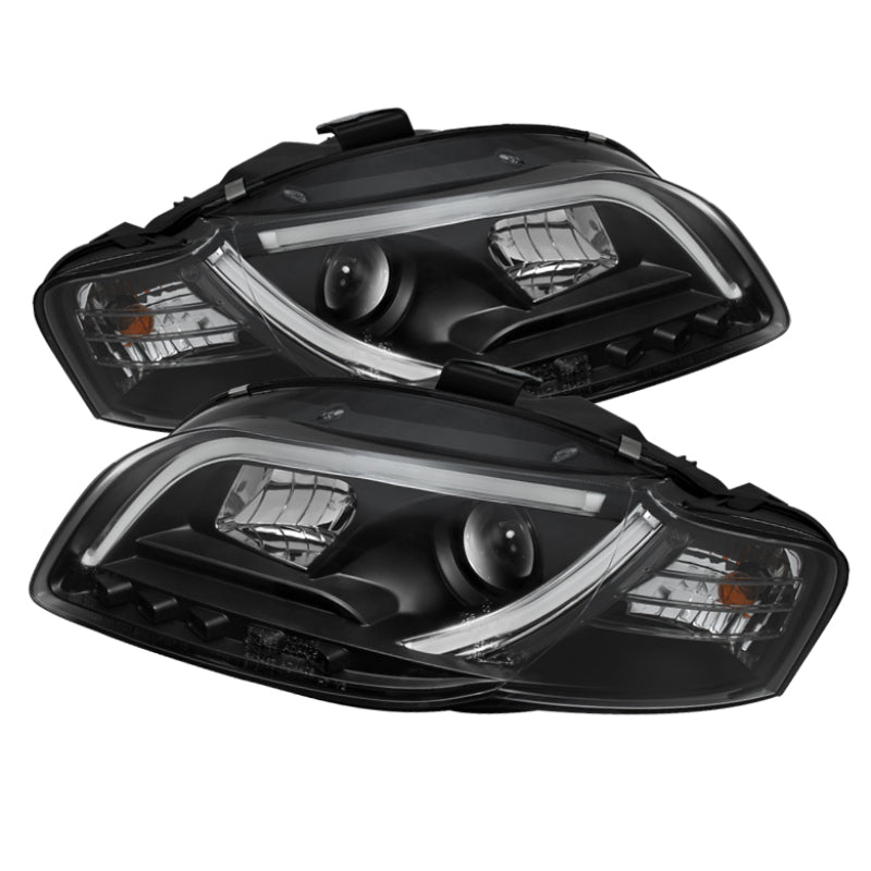 Spyder Audi A4 06-08 Projector Headlights Halogen Only - Light Tube DRL Blk PRO-YD-AA405-LTDRL-G2-BK SPYDER