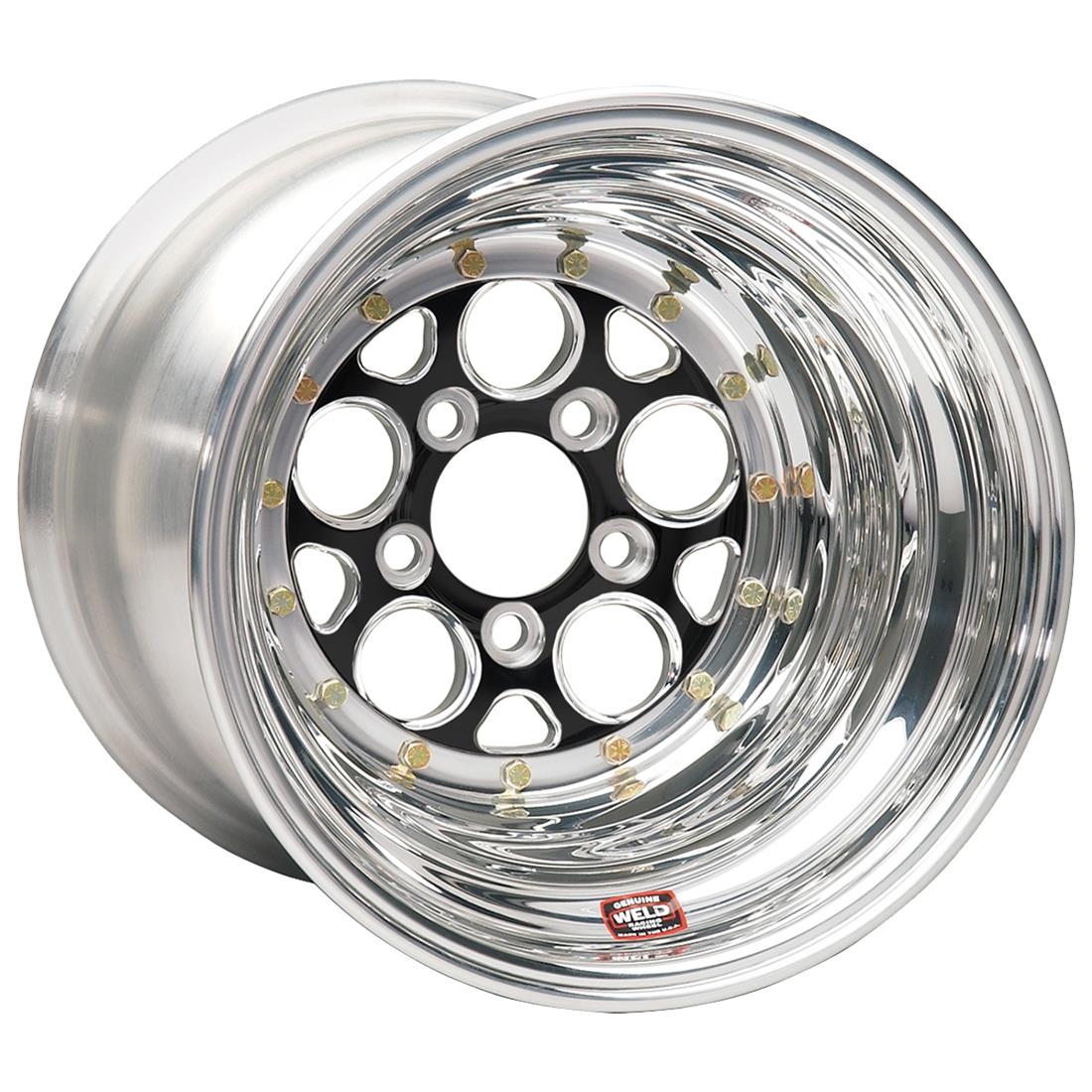 Weld Magnum Drag 2.0 15x9 / 5X4.5 BP / 5in BS Black Wheel CTR Black - Knurled Beadlock