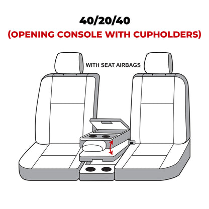 Covercraft 19-20 Ford F150 Polycotton SeatSaver Custom Front Row Seat Covers - Misty Grey