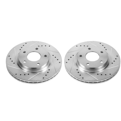 Power Stop 13-19 Nissan Sentra Front Evolution Drilled & Slotted Rotors - Pair PowerStop