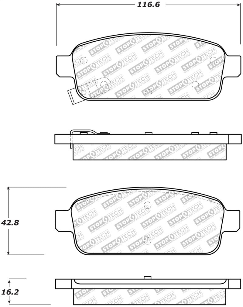 StopTech Street Disc Rear Brake Pads - 305.14680 Stoptech