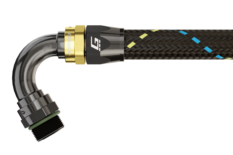 GReddy AN06 120 DEGREE ORB MALE BLACK/GOLD ANODIZED