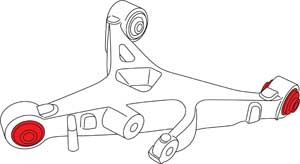 SPC Performance Rear Lower Control Arm Cross Axis Ball Joints Jaguar S-Type 2003-2008 - 87555