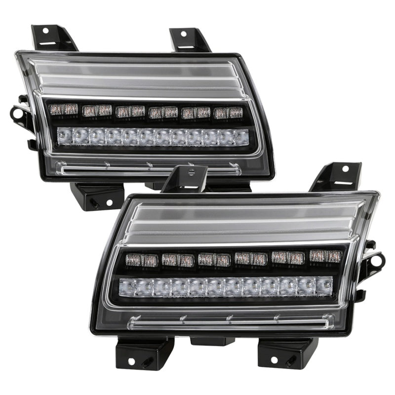 Spyder Jeep Wrangler 2018-2019 ( LED Model Only) LED Front Bumper Lights - Sequential Signal - Black SPYDER